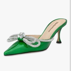 Green Rhinestone Heels